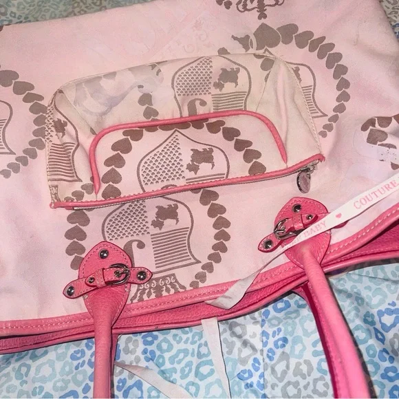 Vintage Pink Juicy Couture Purse Diaper Baby Bag Tote Handbag Y2K Changing Pad - Picture 7 of 10